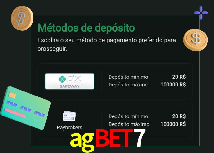 O cassino agbet7 oferece uma grande variedade de métodos de pagamento